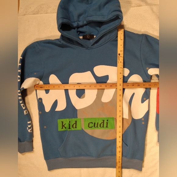 KID CUDI Man on the Moon 3 The Chosen  Cotton Blue Heavy Sweatshirt print Hoodie - Picture 13 of 13